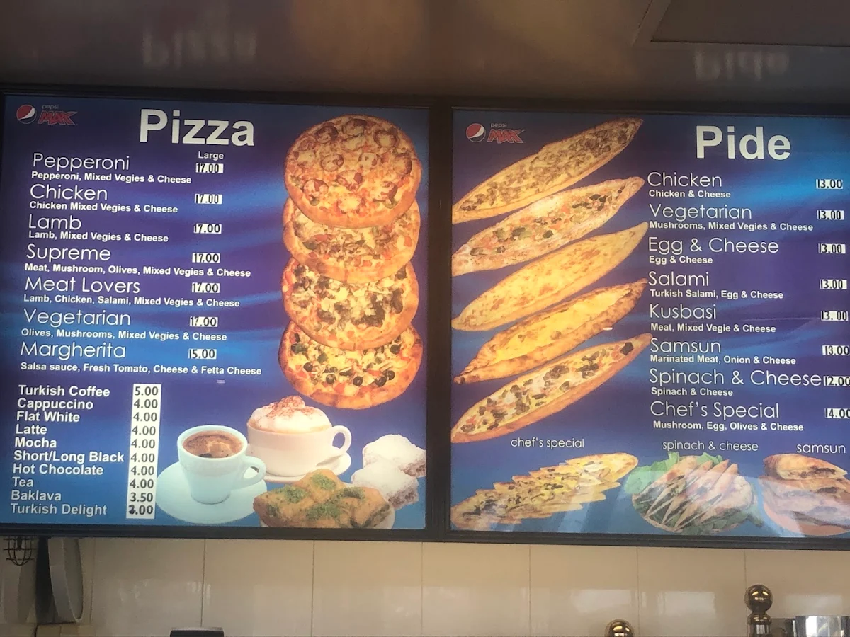Menu, Midland Kebab Pizza Cafe