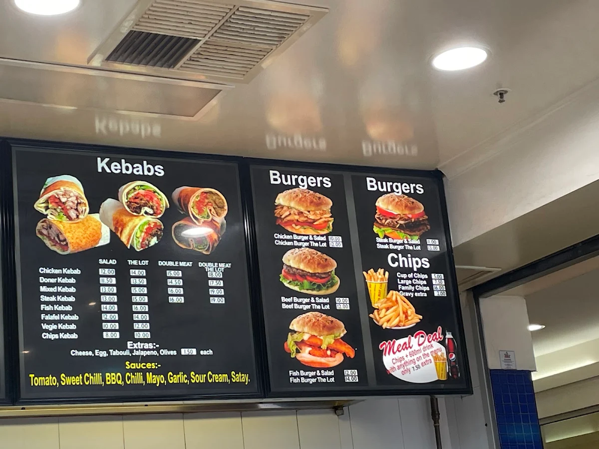 Menu, Midland Kebab Pizza Cafe