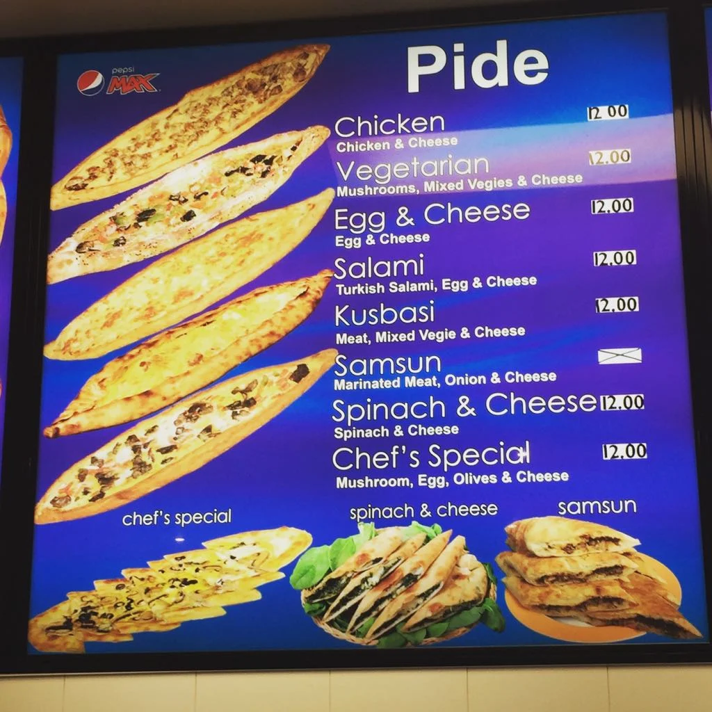 Menu, Midland Kebab Pizza Cafe