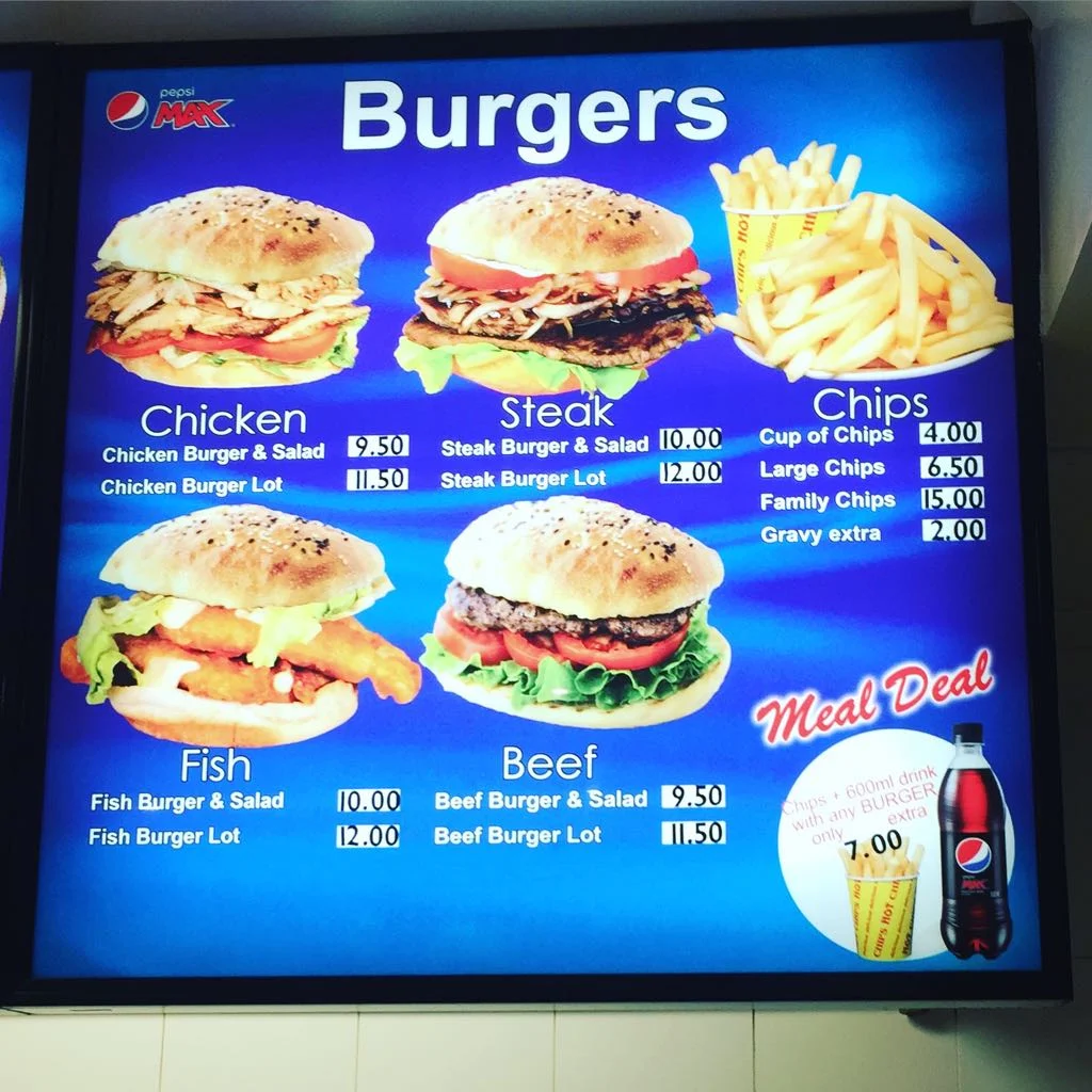 Menu, Midland Kebab Pizza Cafe