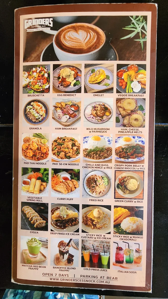 Menu, Delish Cafe and Thai restaurant