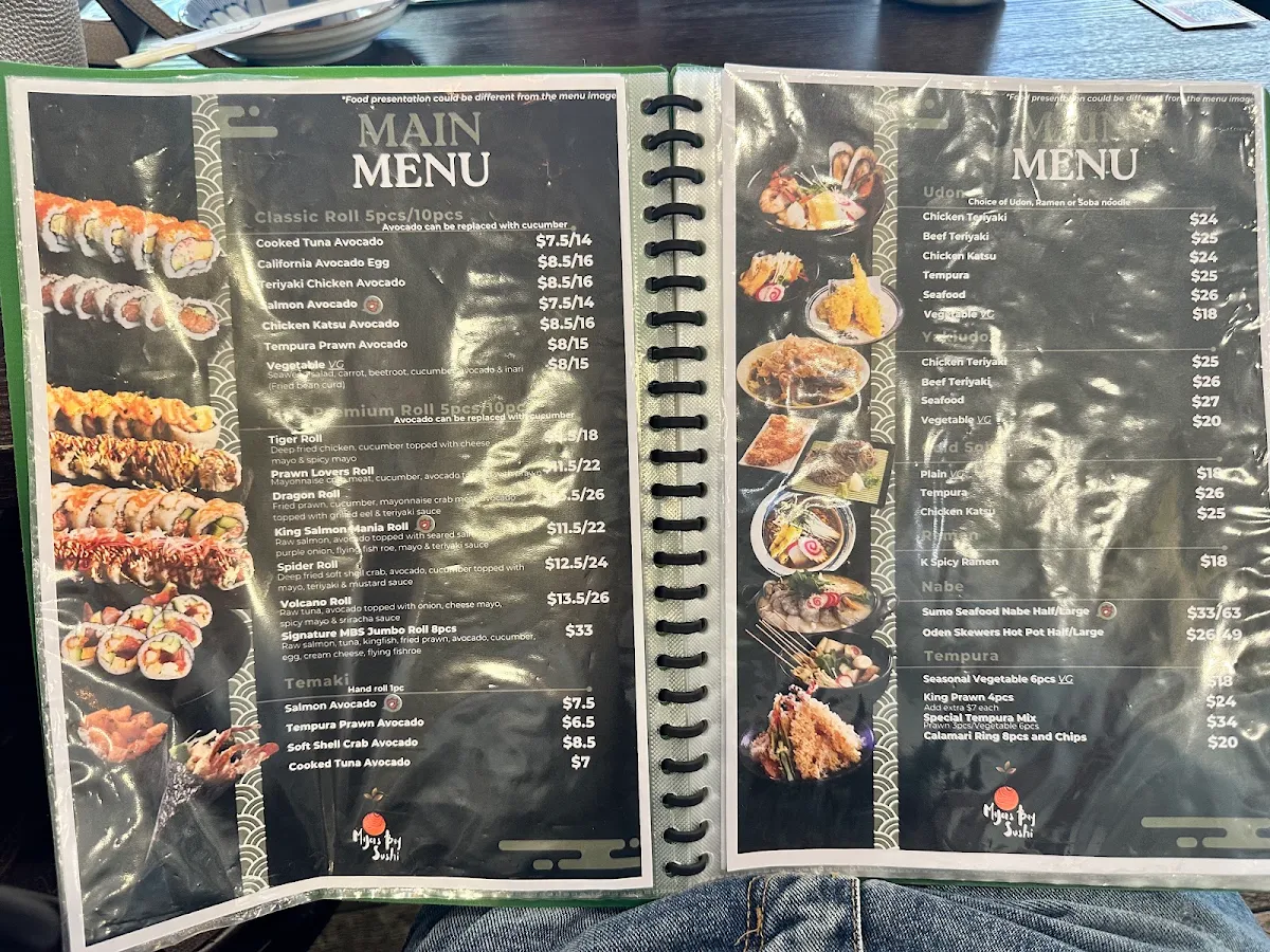 Menu, Majors Bay Sushi