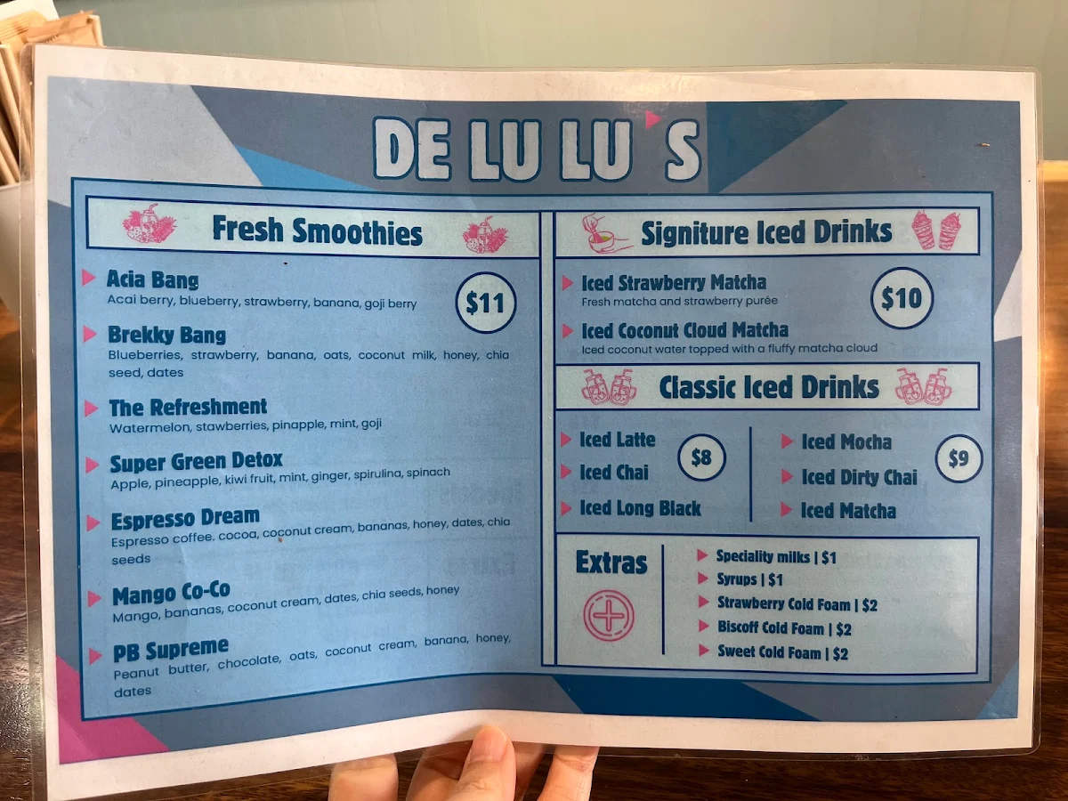 Menu, Delulu's Sandwich Bar