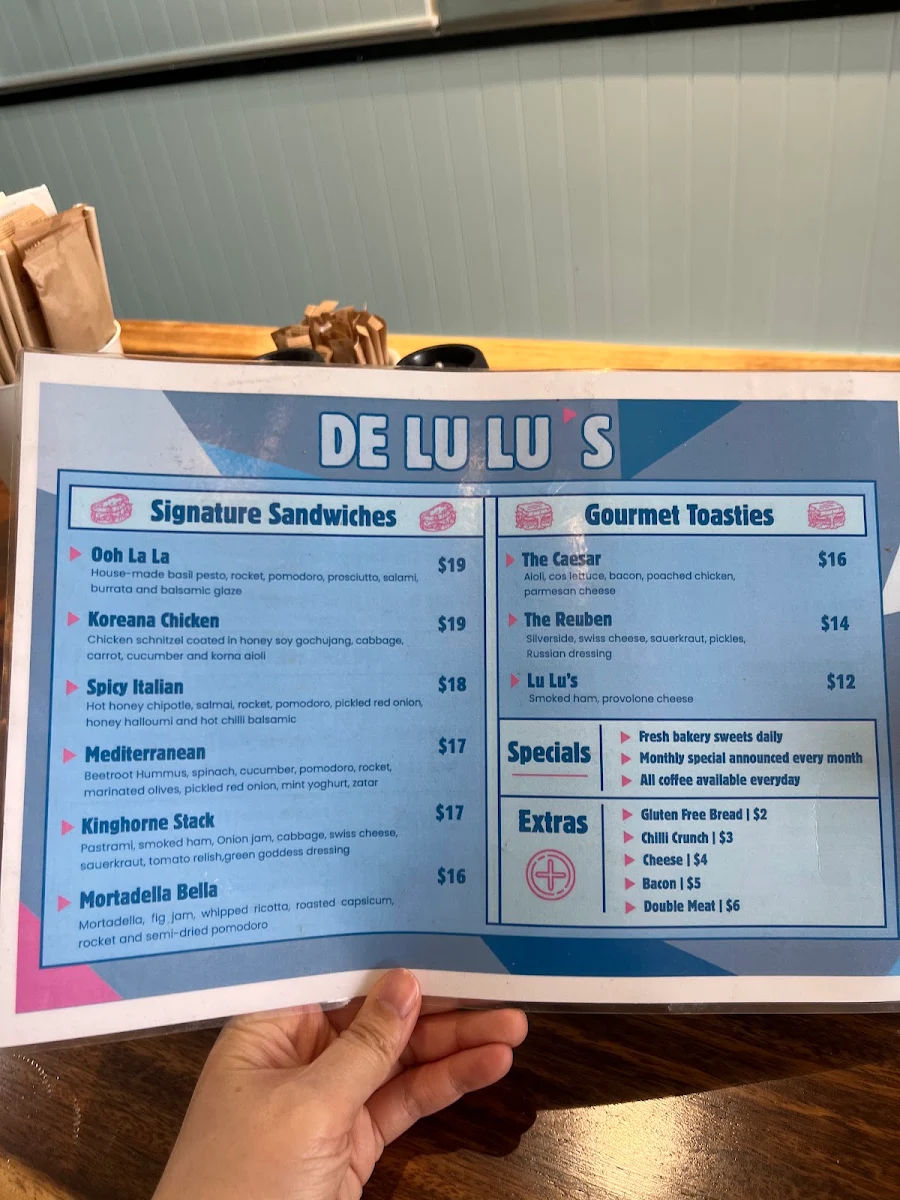 Menu, Delulu's Sandwich Bar