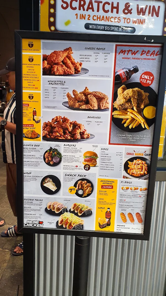 Menu, Nene Chicken Westpoint Blacktown