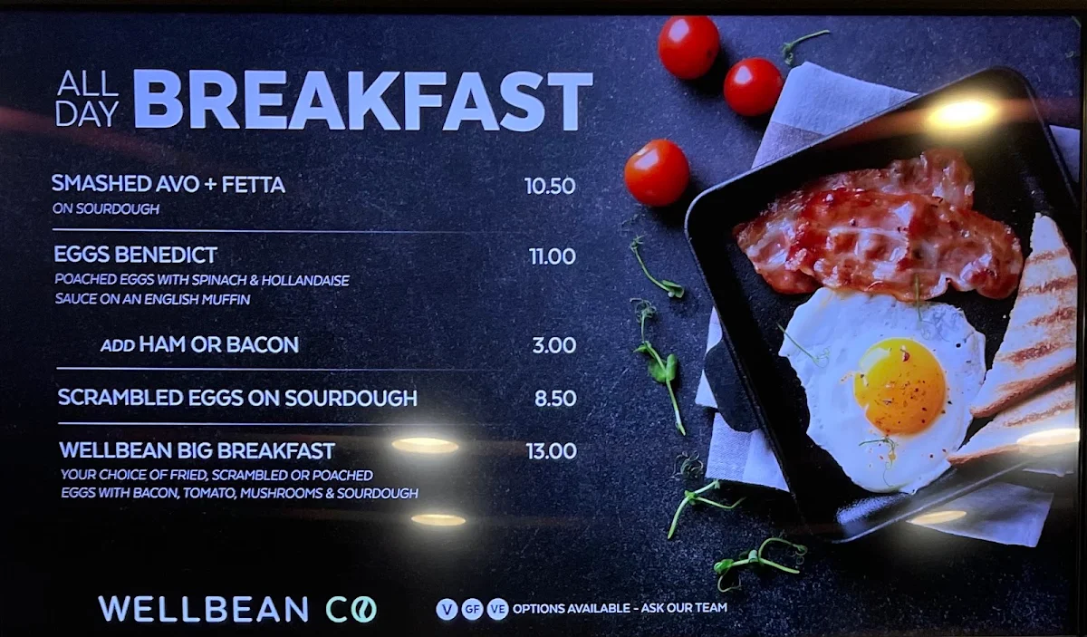 Menu, Wellbean Co