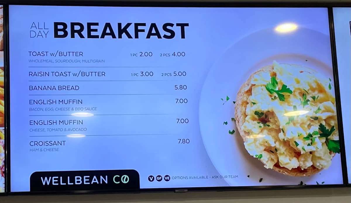 Menu, Wellbean Co