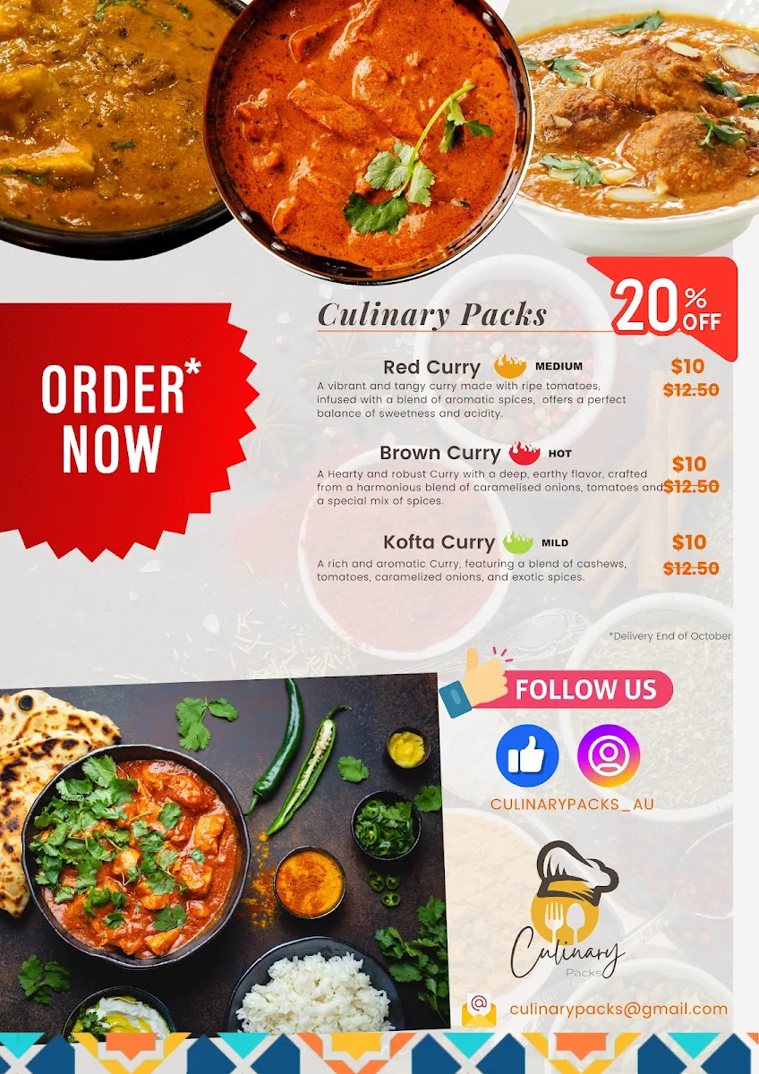 Menu, Culinary Packs