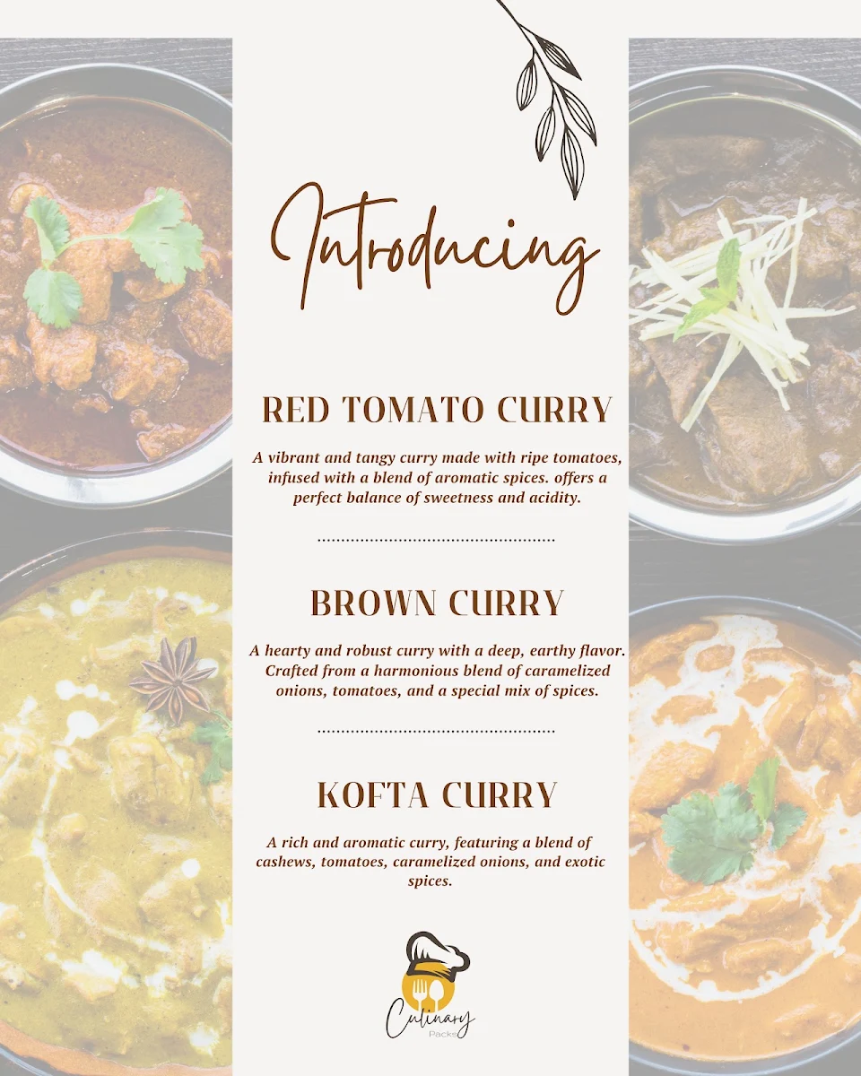 Menu, Culinary Packs