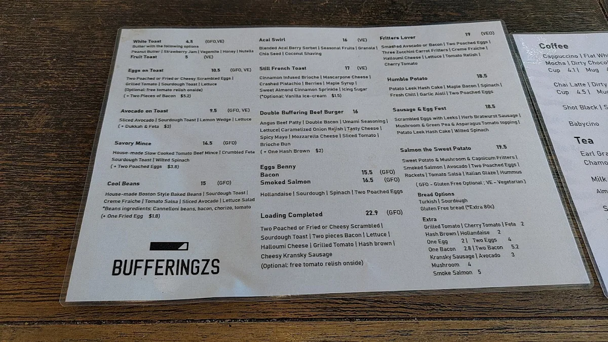 Menu, Bufferingzs