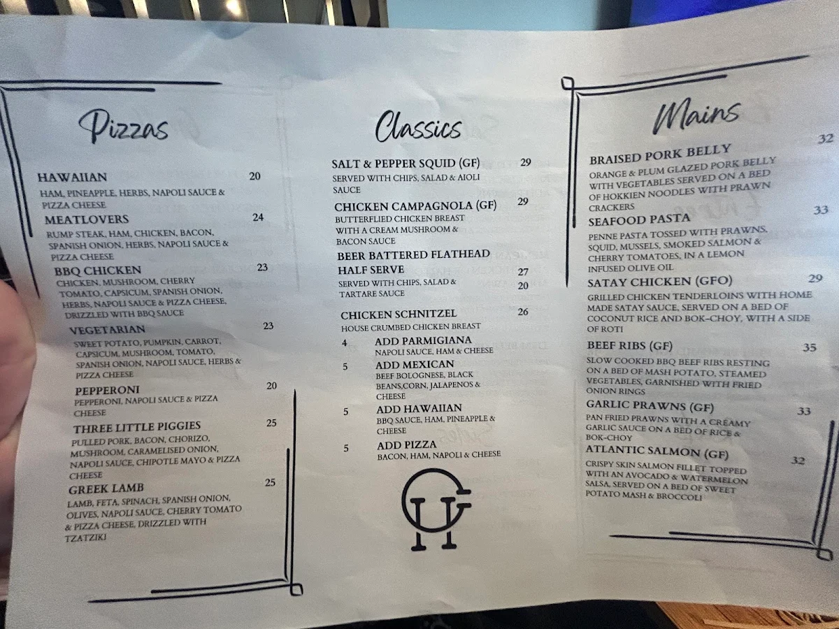Menu, Commercial Hotel