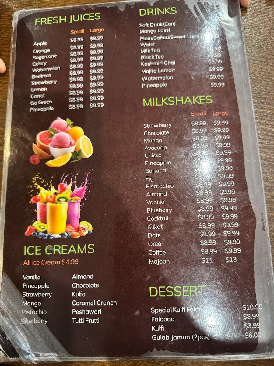 Menu, Fresh Point Juice Bar and Restaurant
