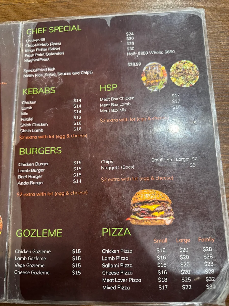 Menu, Fresh Point Juice Bar and Restaurant