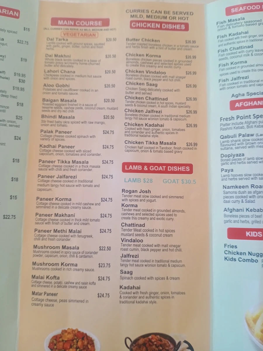 Menu, Fresh Point Juice Bar and Restaurant