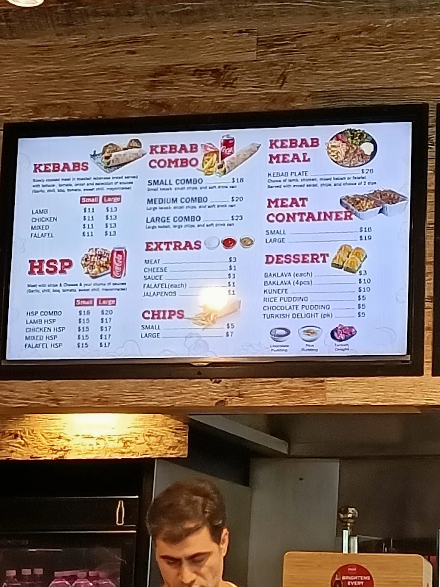 Menu, Gozleme Kebab Docklands