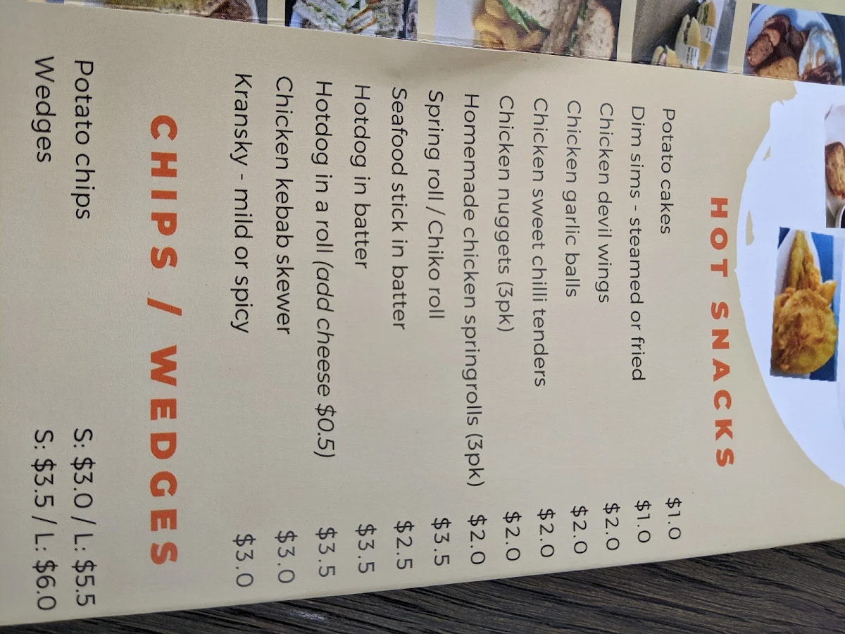 Menu, Adina Corner Cafe