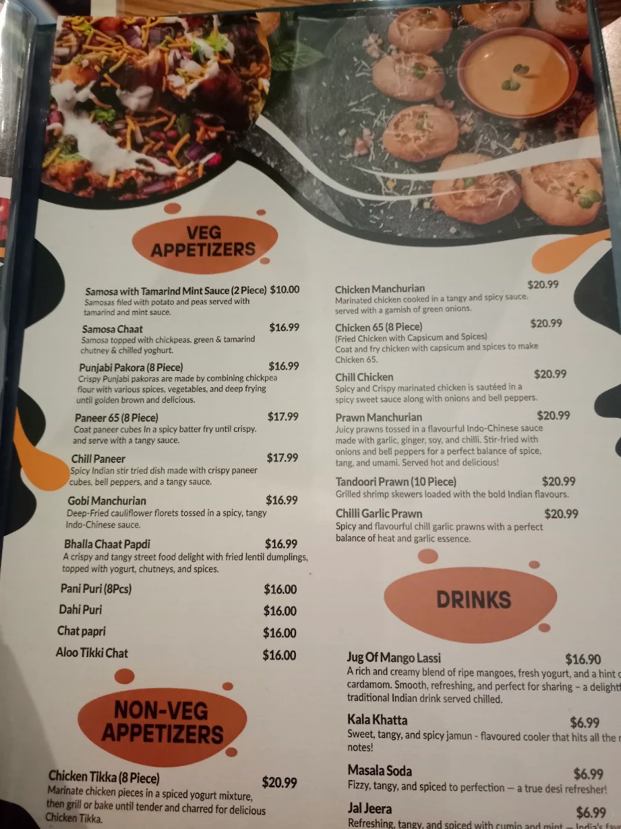 Menu, The Indian Grill