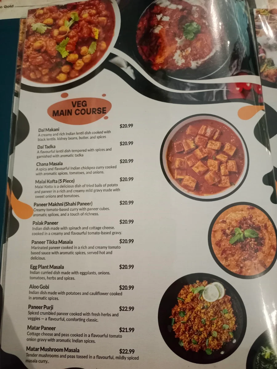 Menu, The Indian Grill