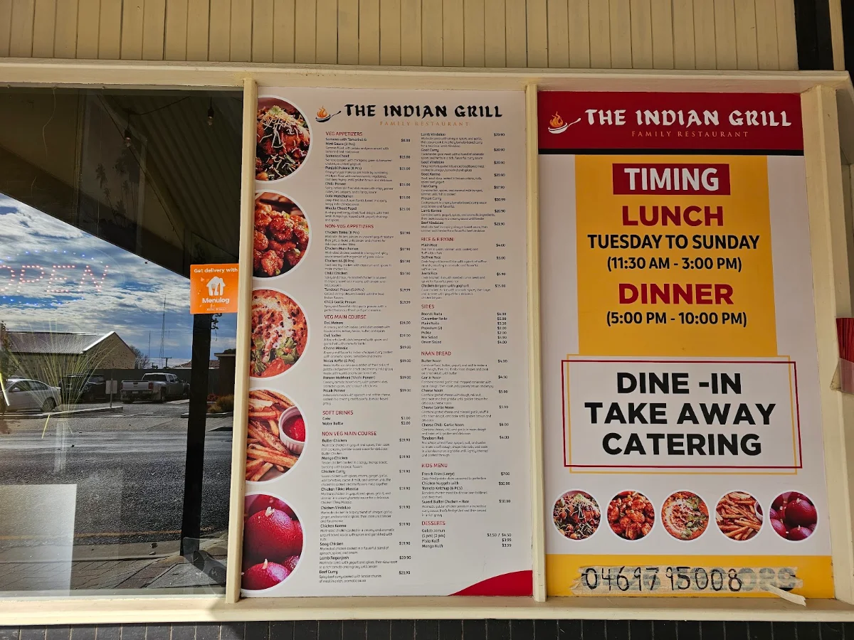 Menu, The Indian Grill