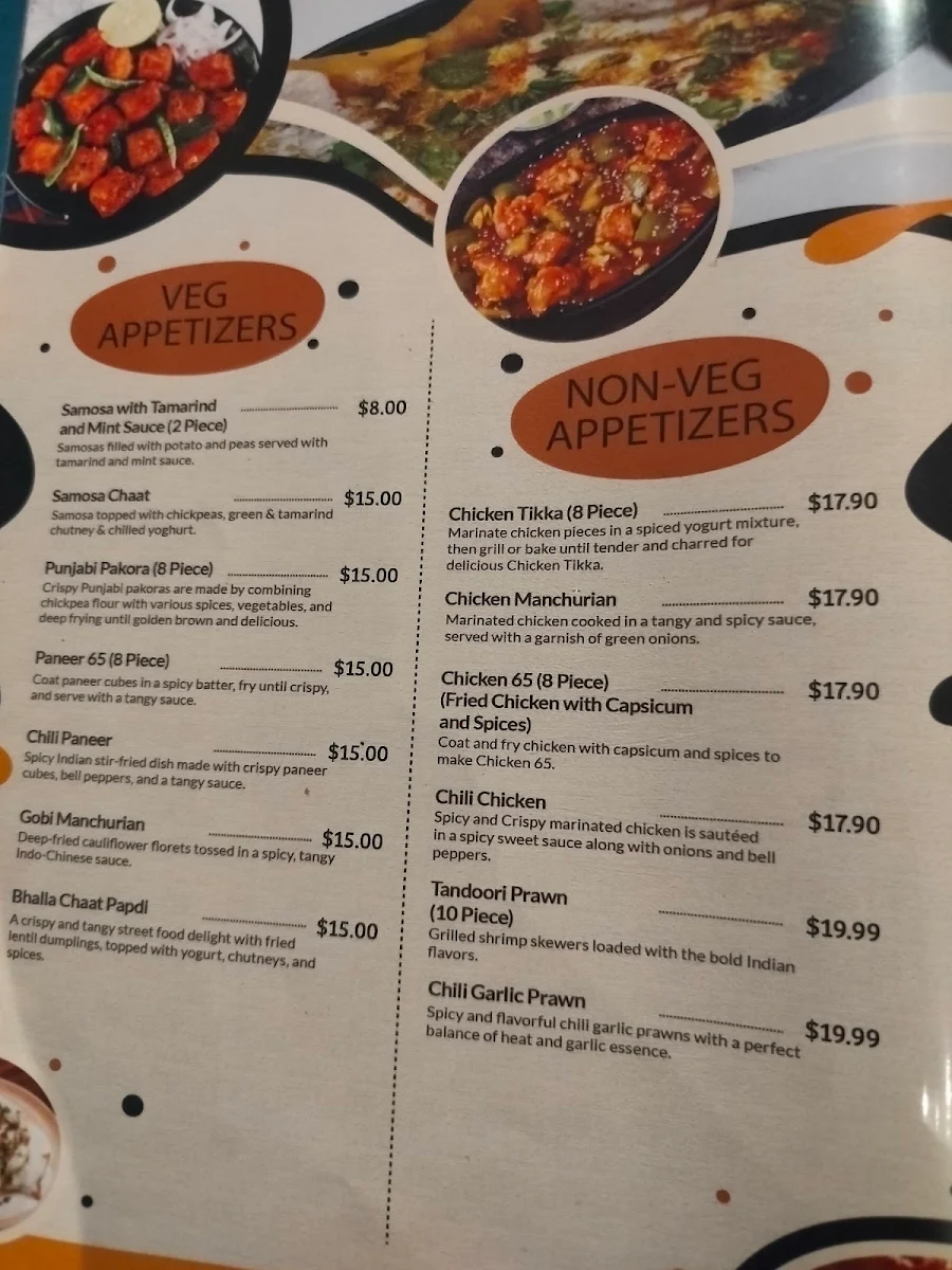 Menu, The Indian Grill