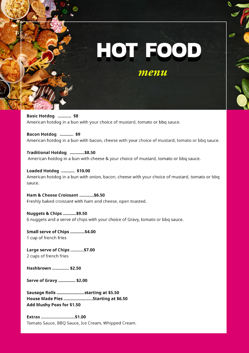 Menu, Buttery Treats Pty Ltd