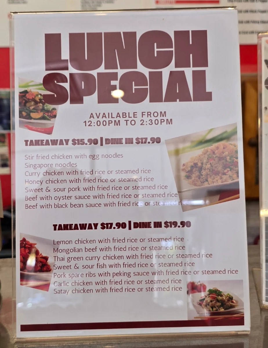 Menu, Top Wok Asian Kitchen