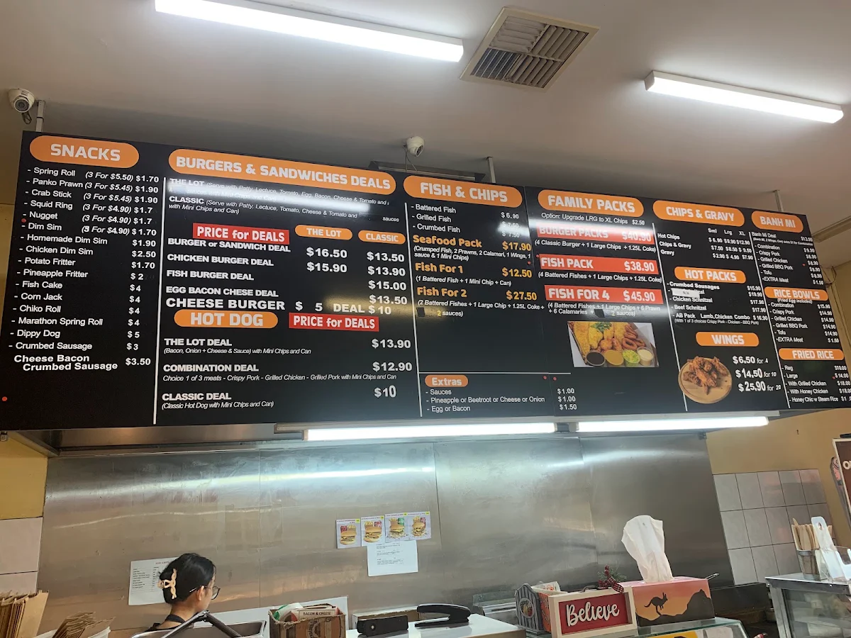 Menu, HQ Rolls & Chips