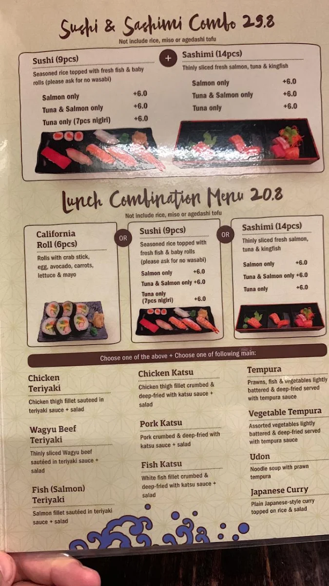 Menu, Sushi Suma