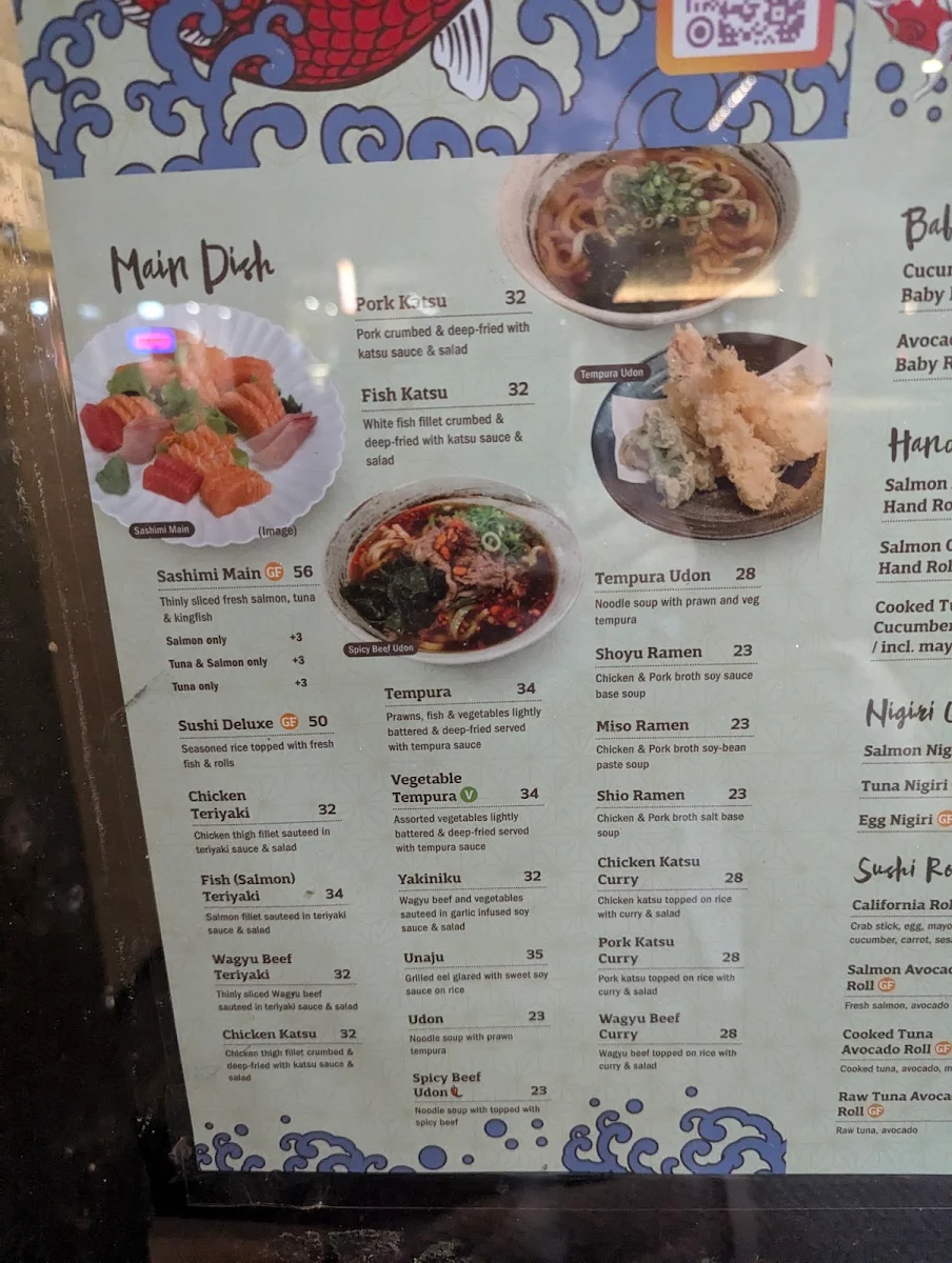Menu, Sushi Suma