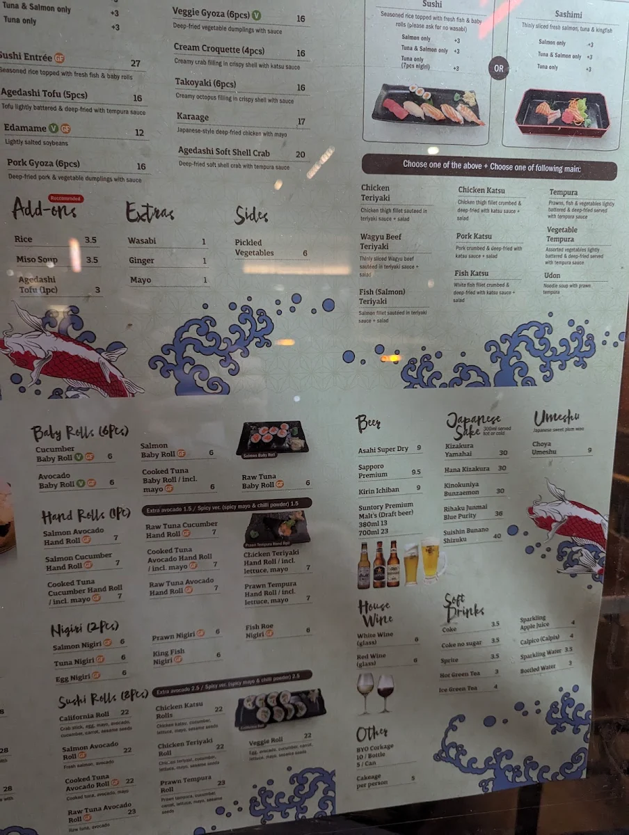 Menu, Sushi Suma