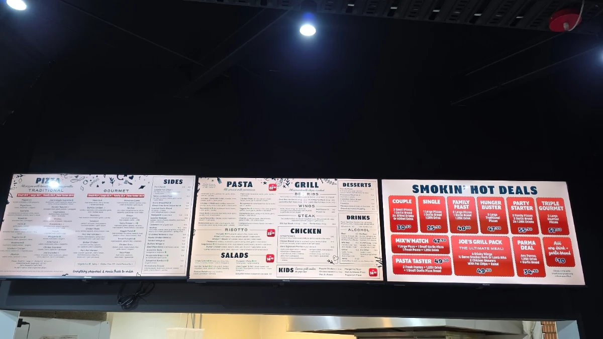 Menu, Smokin Joes Pizza & Grill Mildura