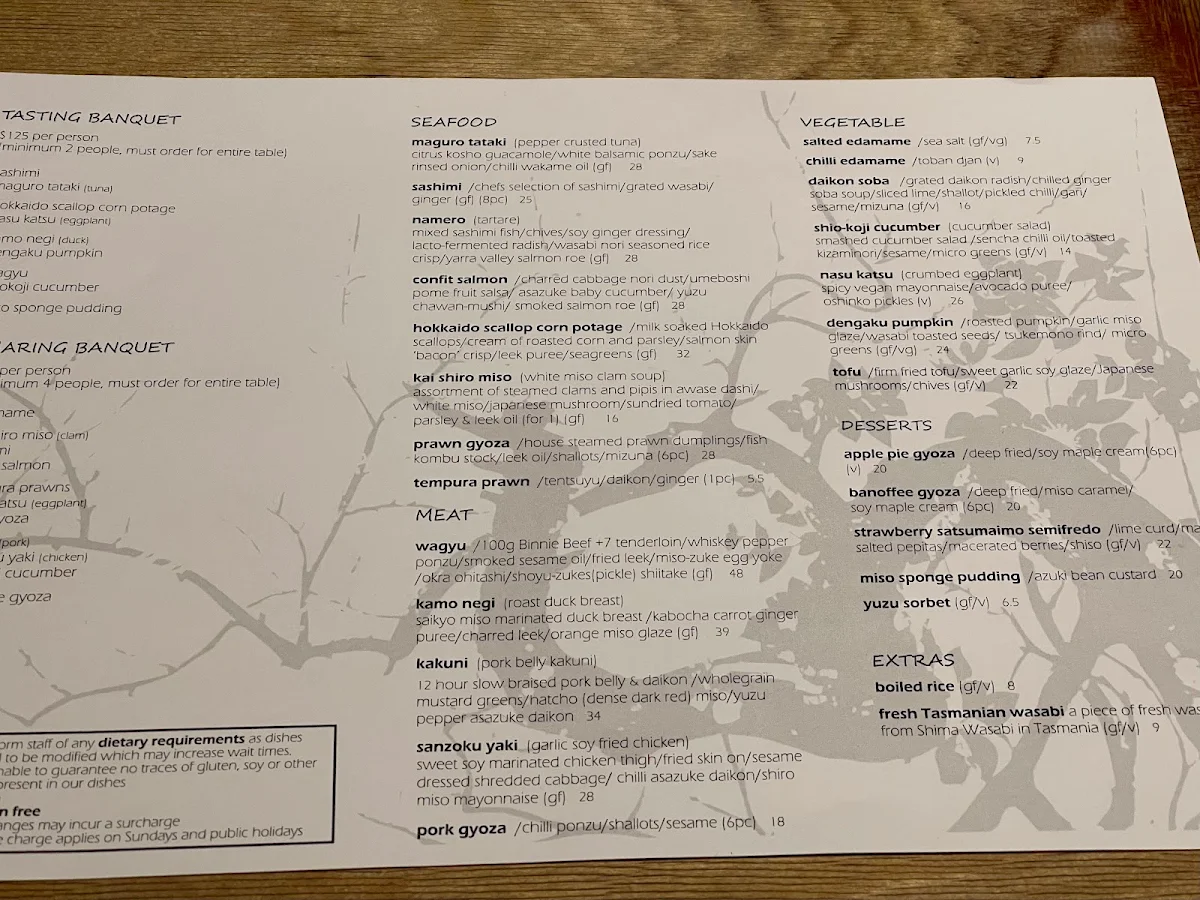 Menu, Nagisa