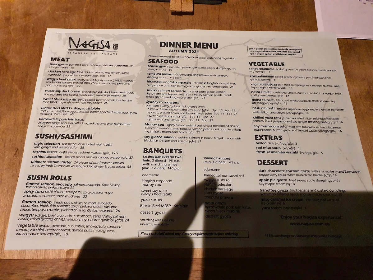 Menu, Nagisa