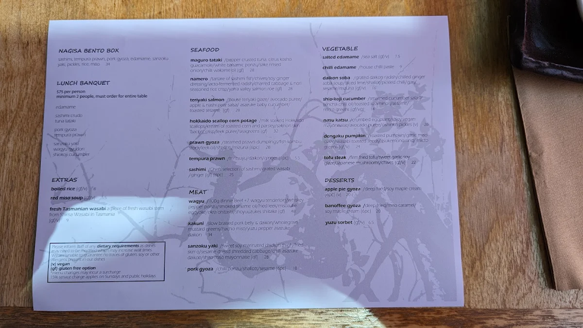 Menu, Nagisa