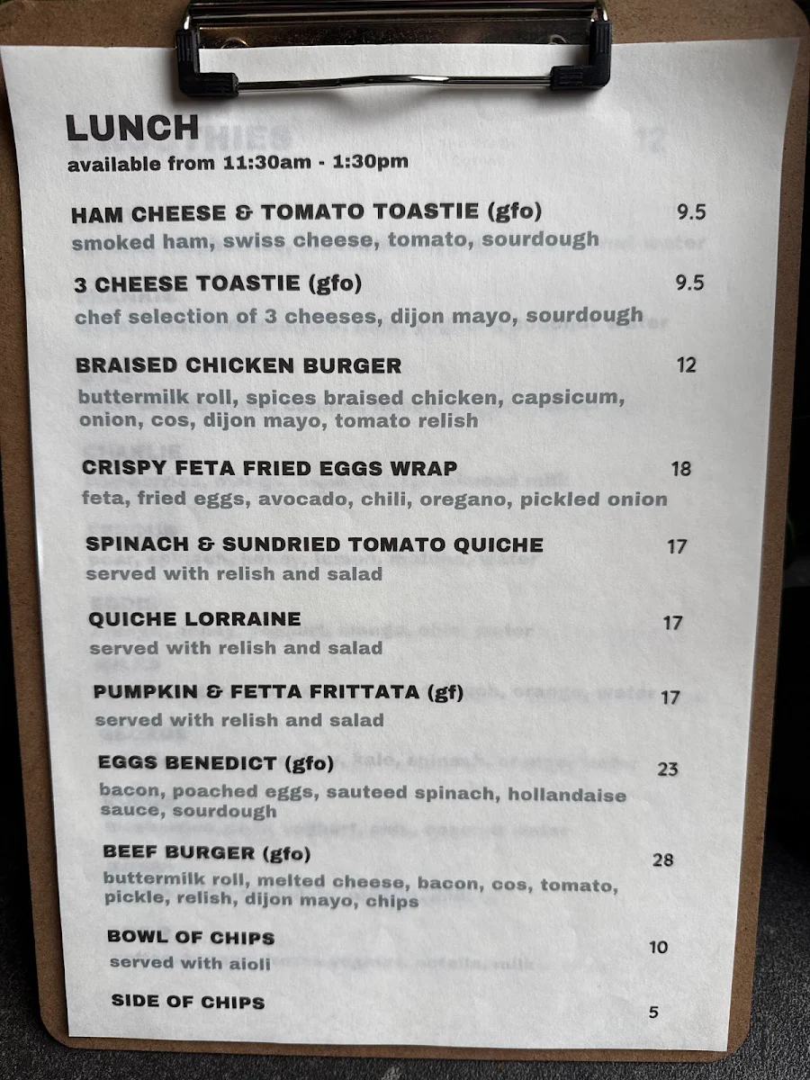 Menu, M&B Cafe & Smoothie Bar