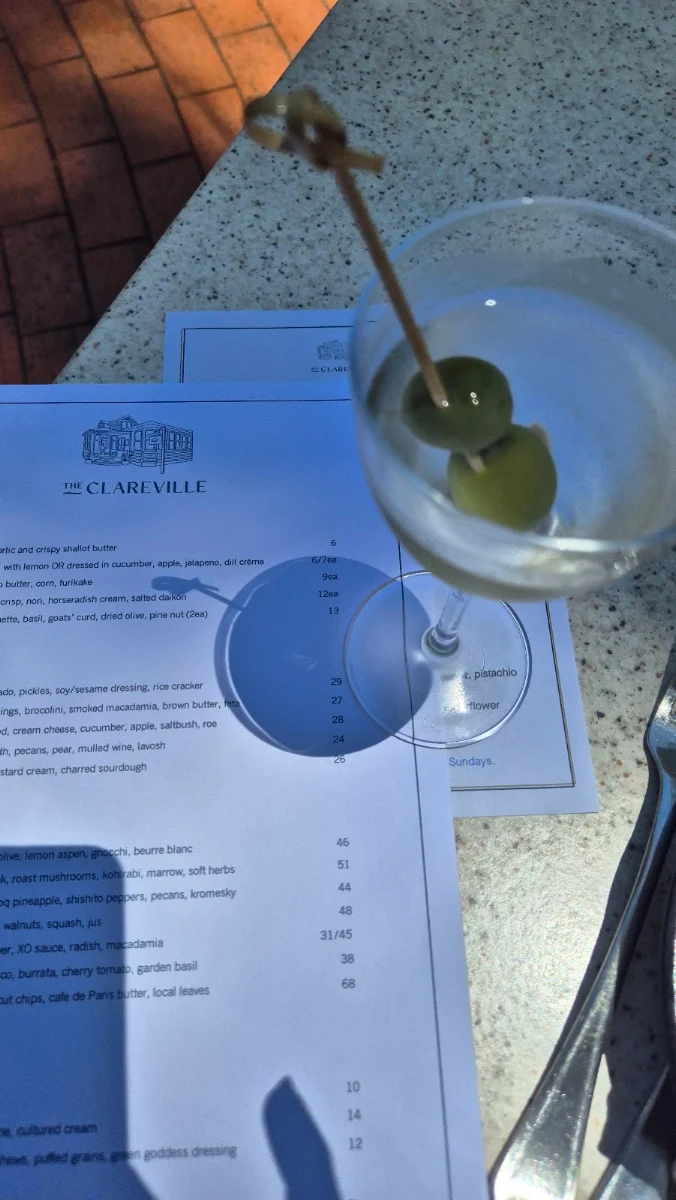 Menu, The Clareville