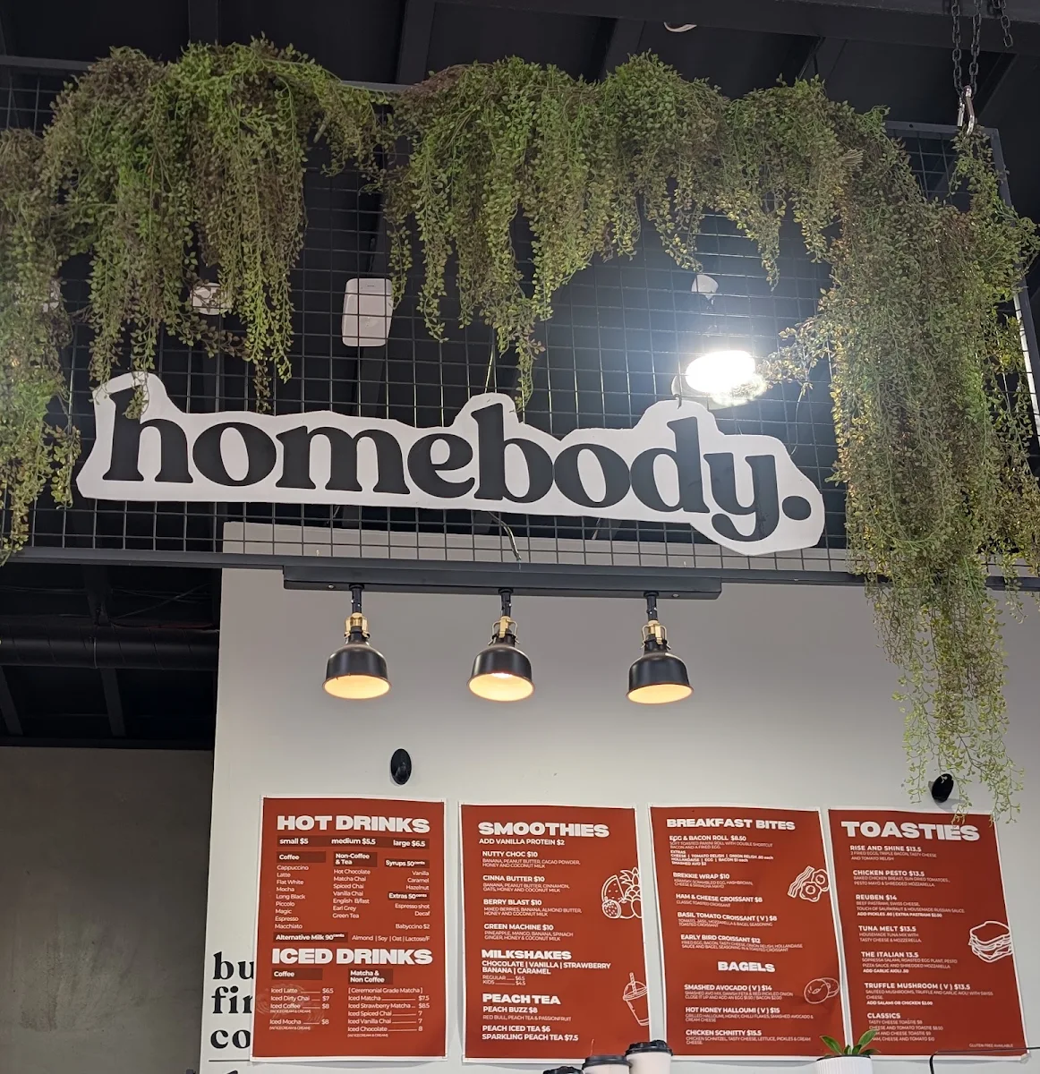Menu, Homebody Cafe