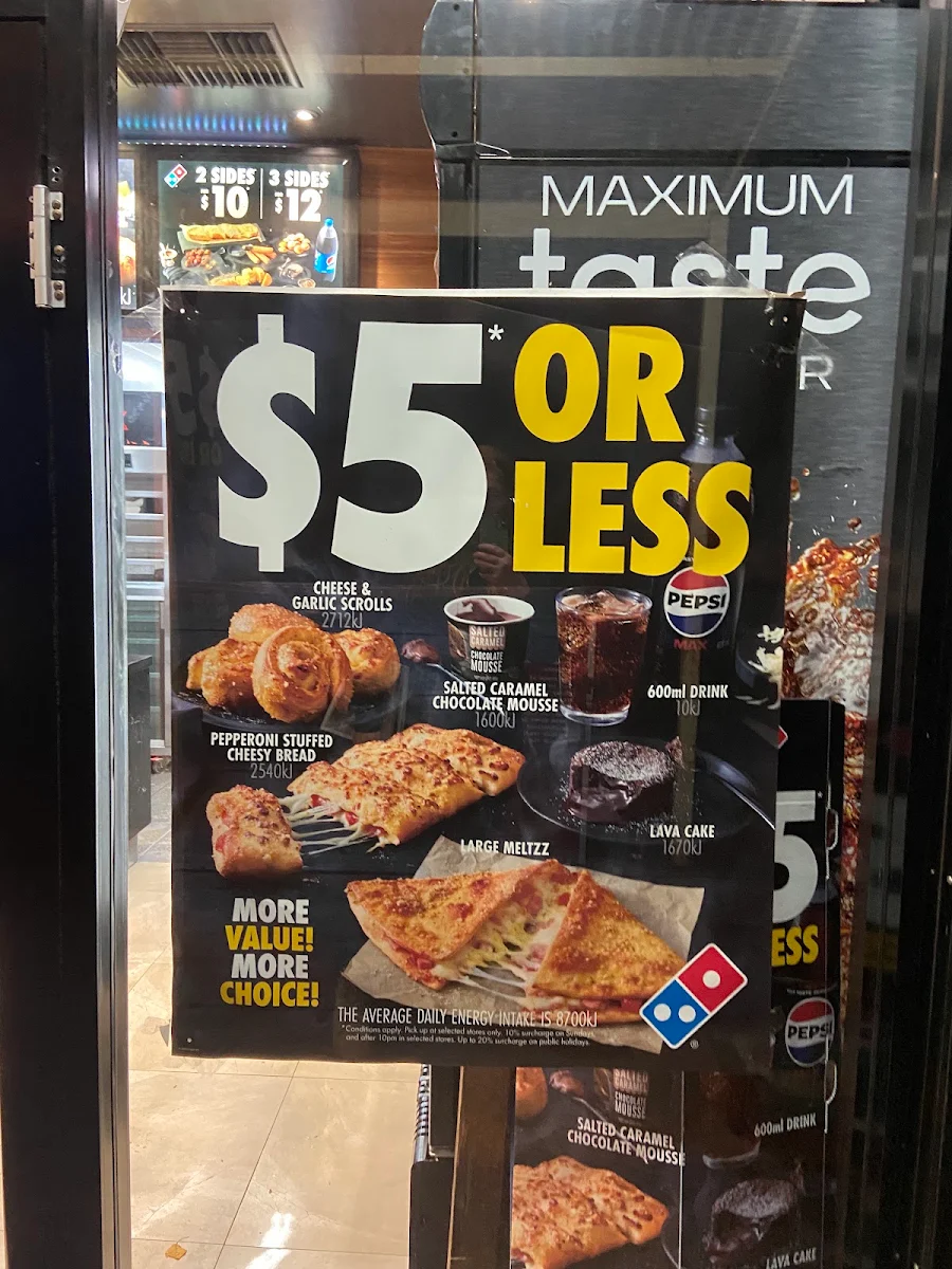 Menu, Domino's Pizza Northam