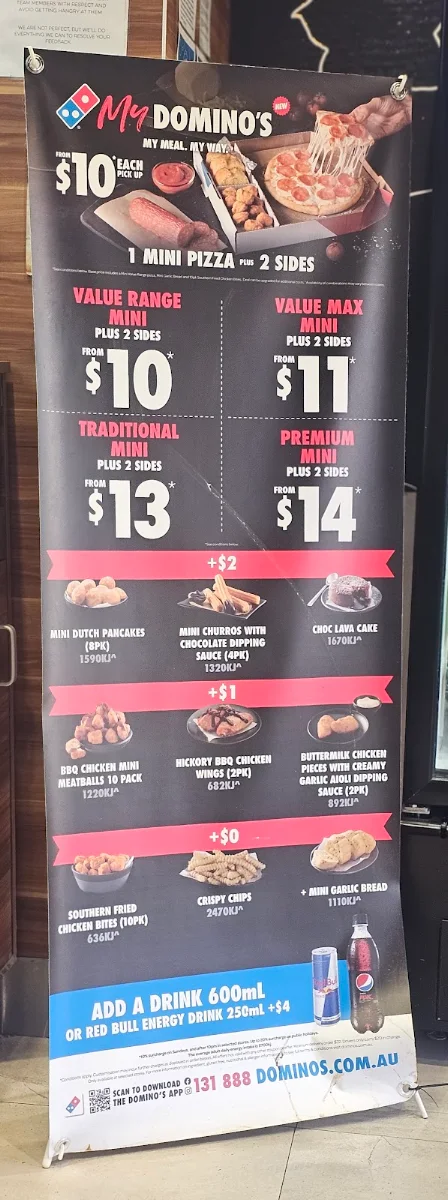 Menu, Domino's Pizza Northam