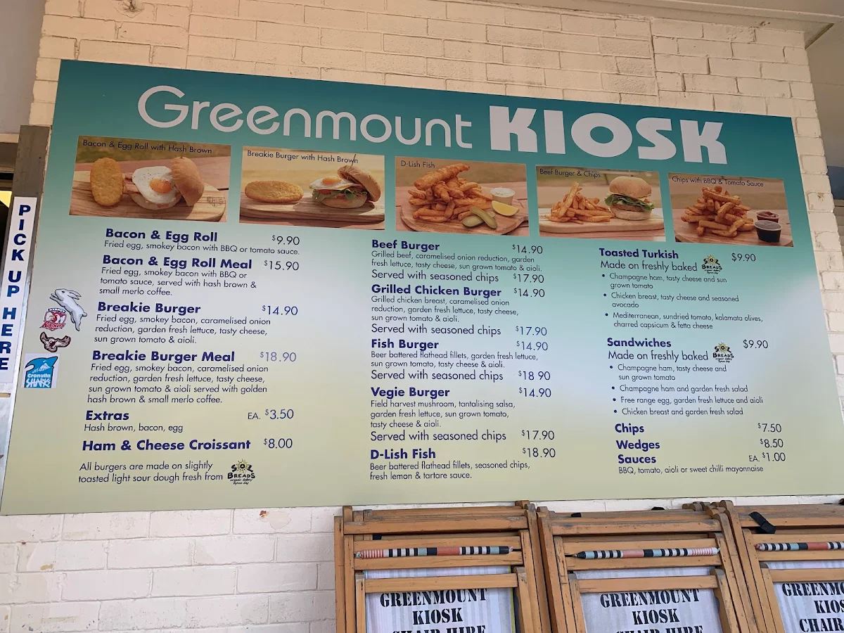 Menu, Beach n bean cafe