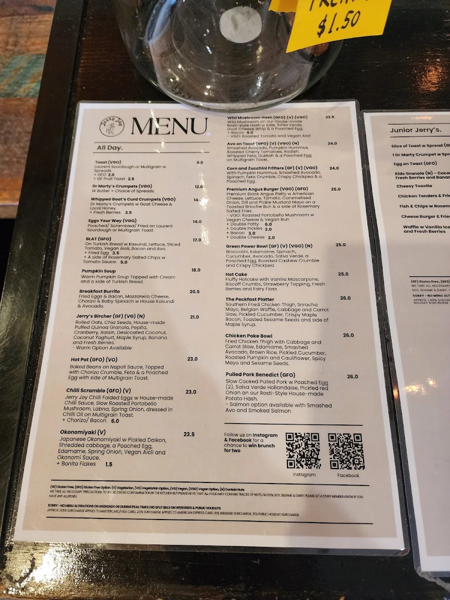 Menu, Jerry Joy