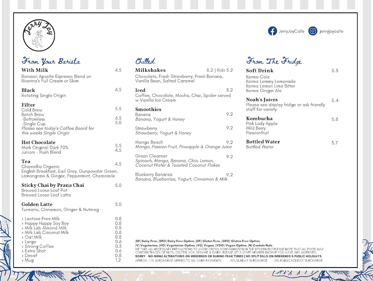 Menu, Jerry Joy