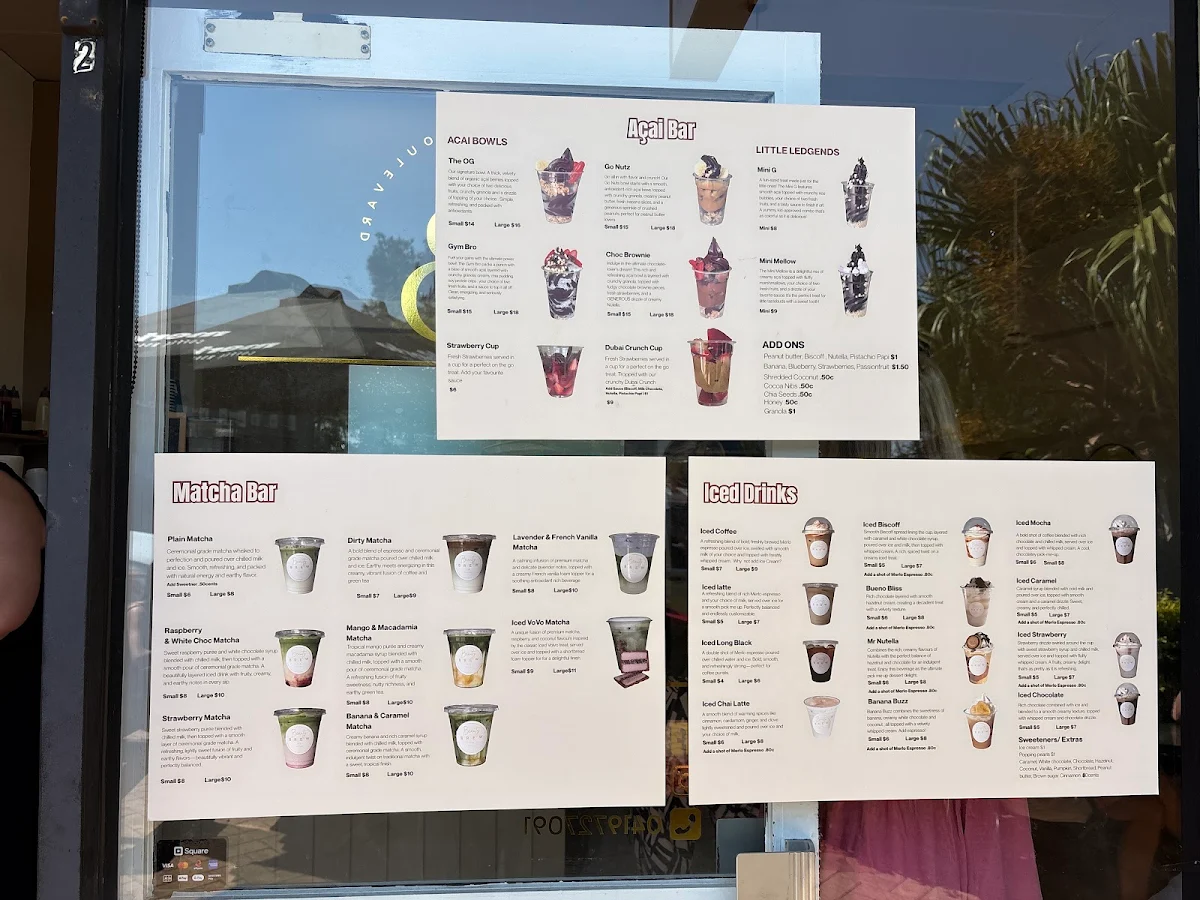 Menu, Beauty Brew Bar