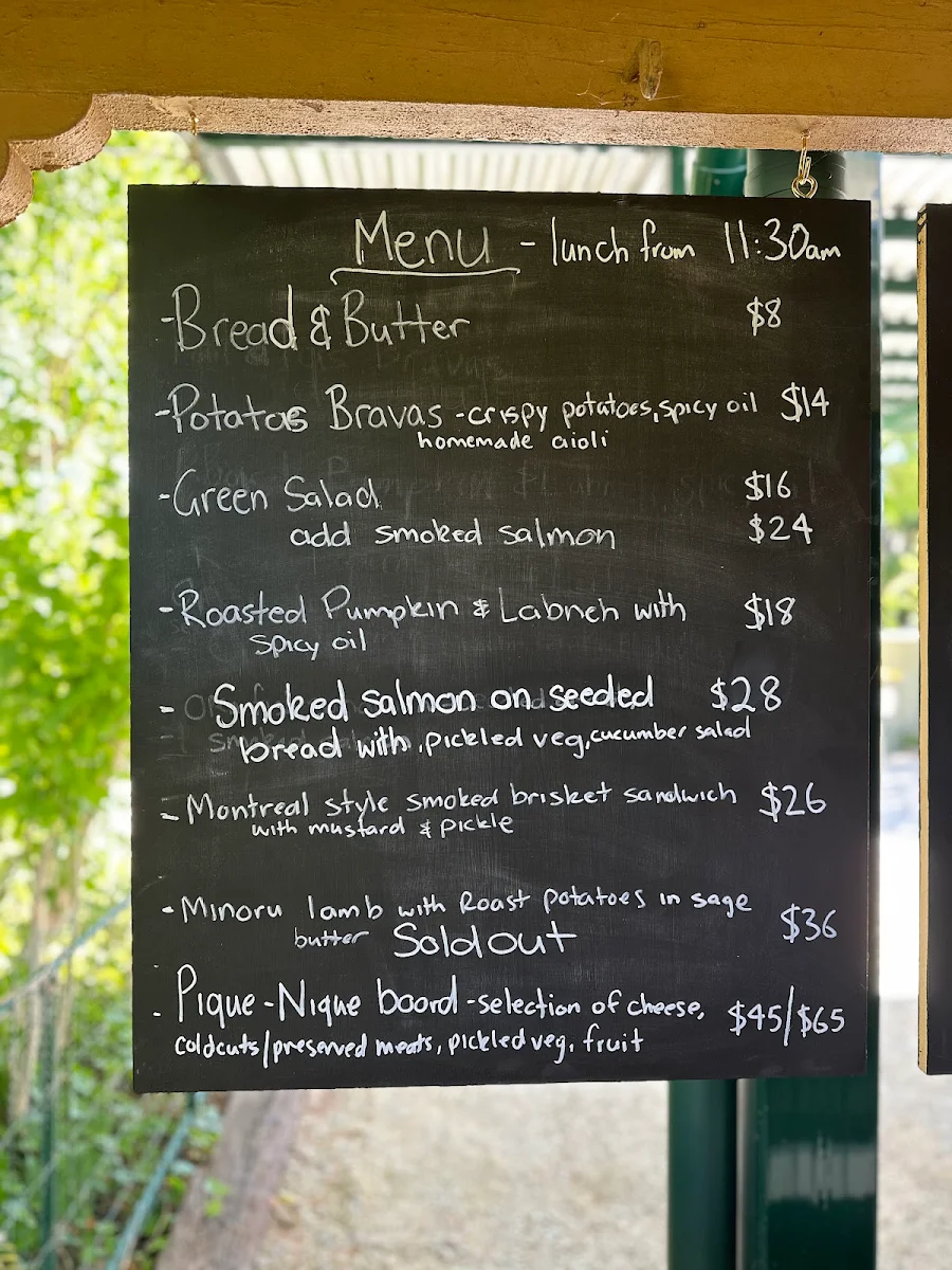 Menu, Pique-Nique Café