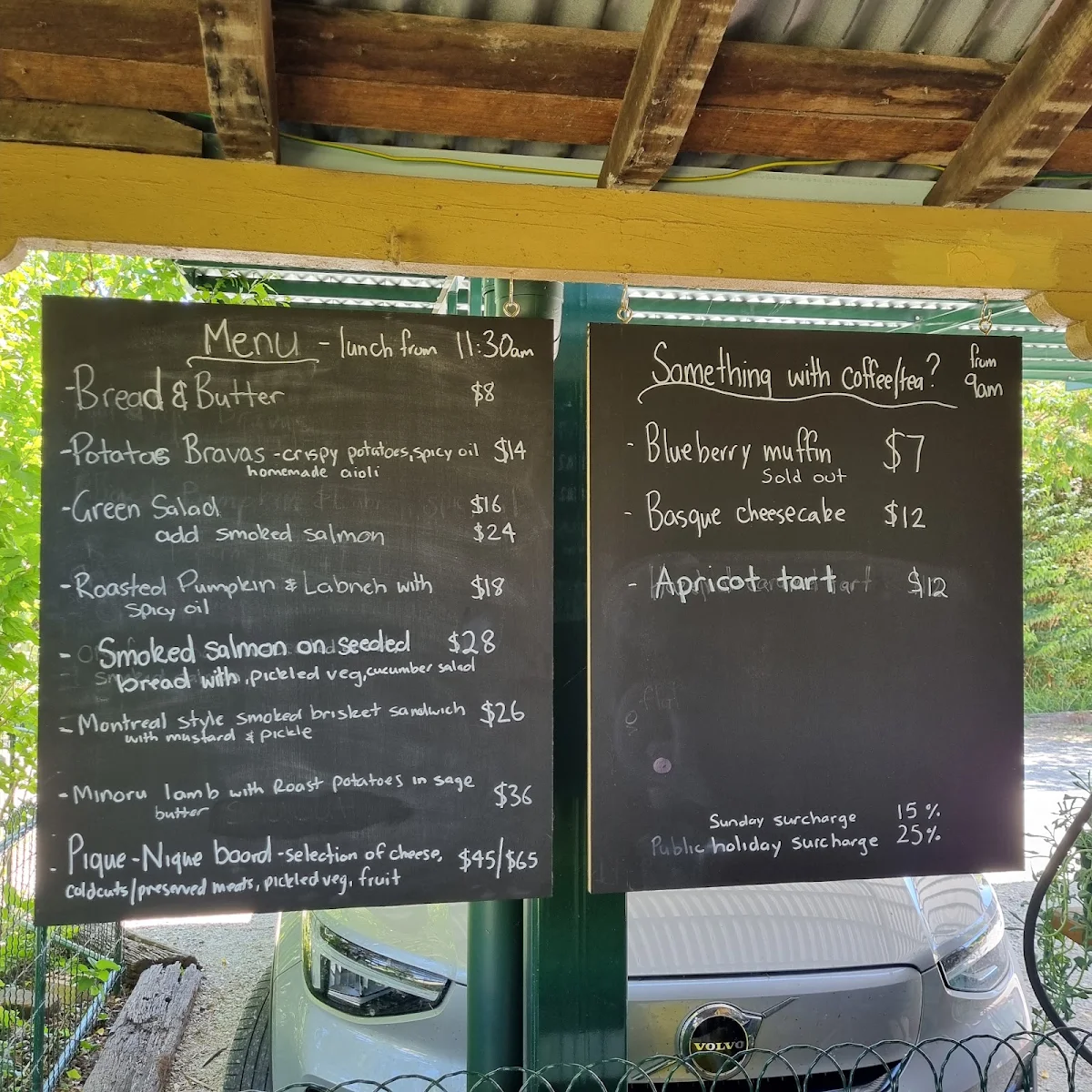 Menu, Pique-Nique Café