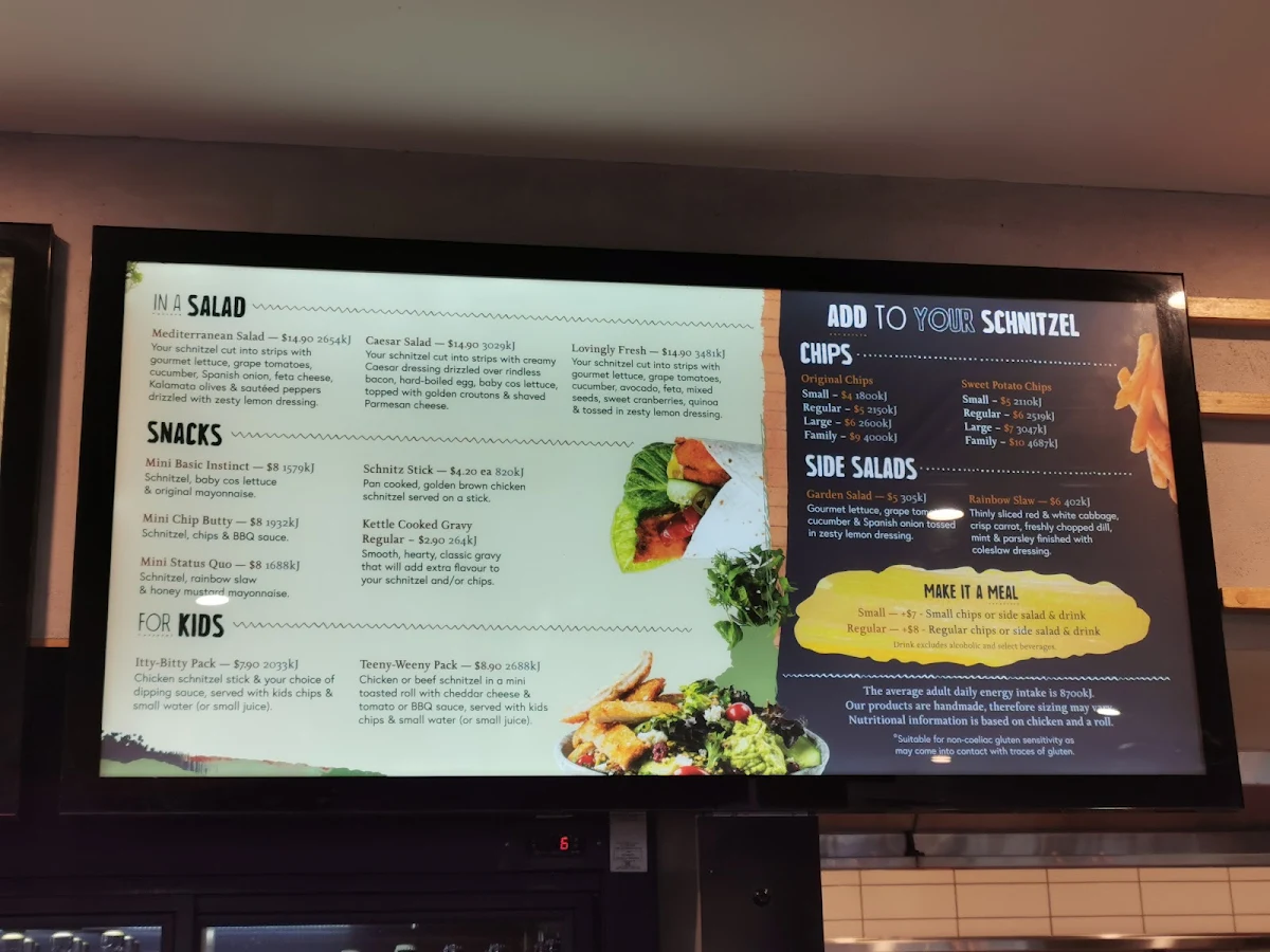 Menu, Schnitz Wagga Wagga