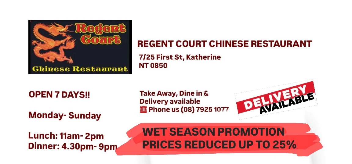 Menu, Regent Court Chinese Restaurant