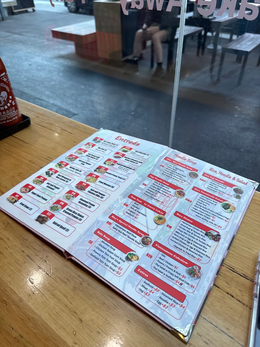 Menu, Huy's Kitchen