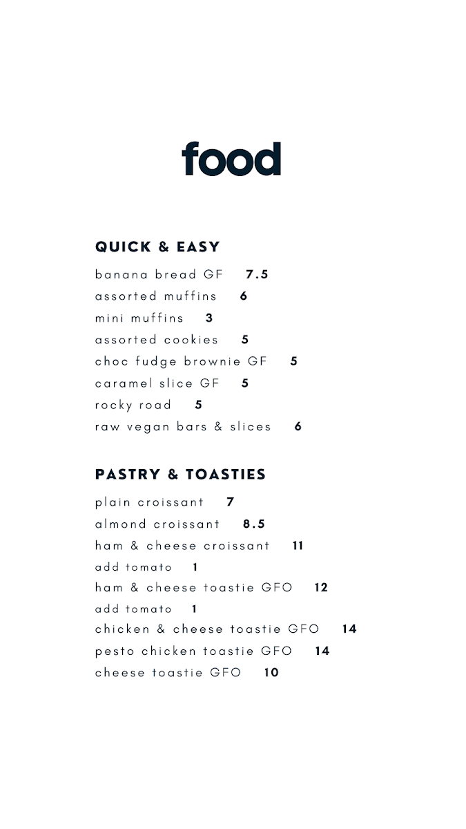 Menu, Twin Fins Redhead