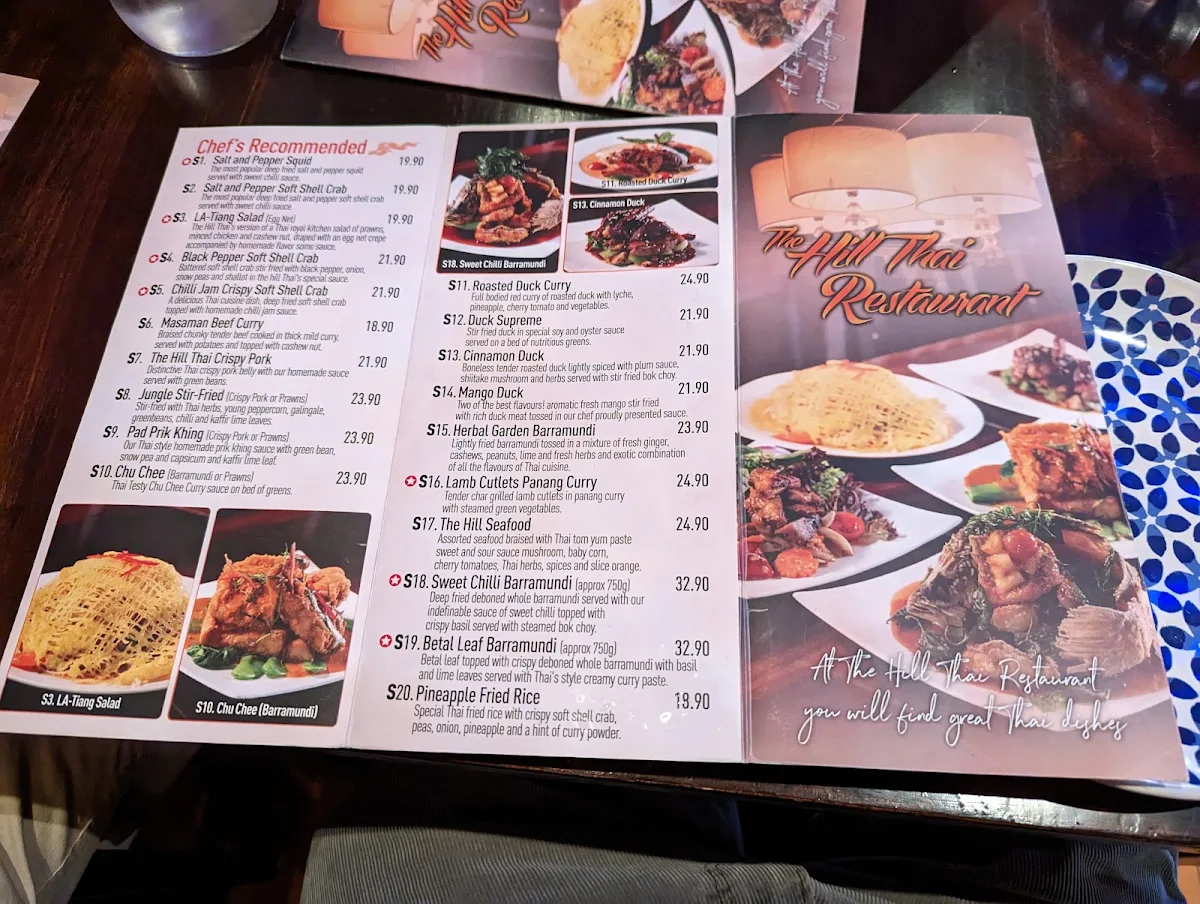 Menu, The Hill Thai Restaurant